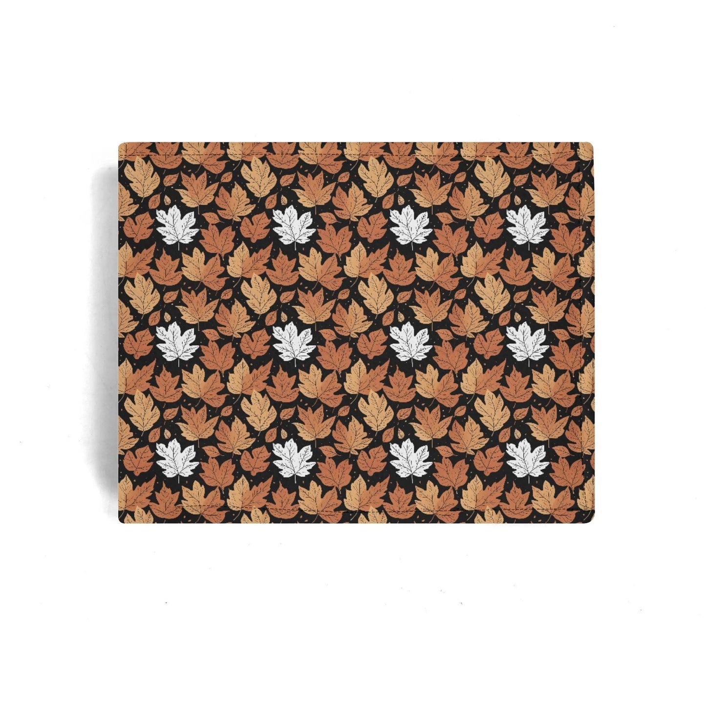Maple Leaves Men's Minimalist Leather Folded Wallet - DeRose Seasonal