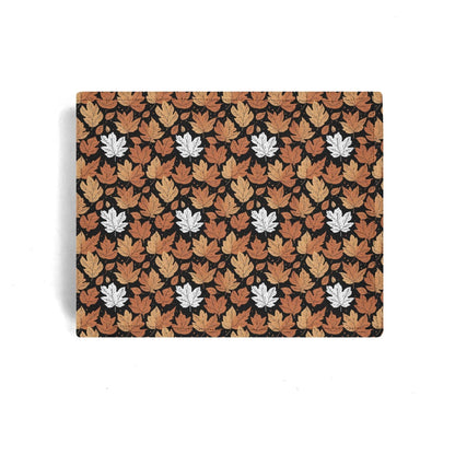 Maple Leaves Men's Minimalist Leather Folded Wallet - DeRose Seasonal