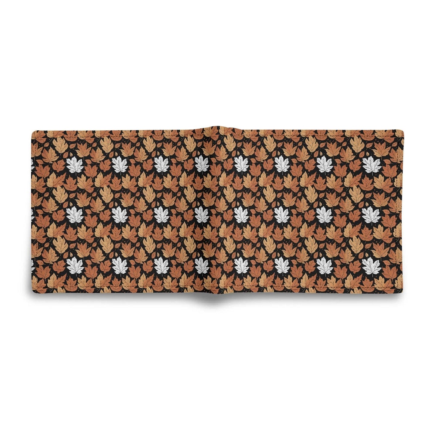 Maple Leaves Men's Minimalist Leather Folded Wallet - DeRose Seasonal