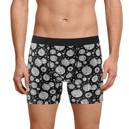 Men's Classic Black and White Christmas Ornament Stretch Trunks & Underwear - DeRose Seasonal