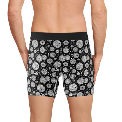 Men's Classic Black and White Christmas Ornament Stretch Trunks & Underwear - DeRose Seasonal