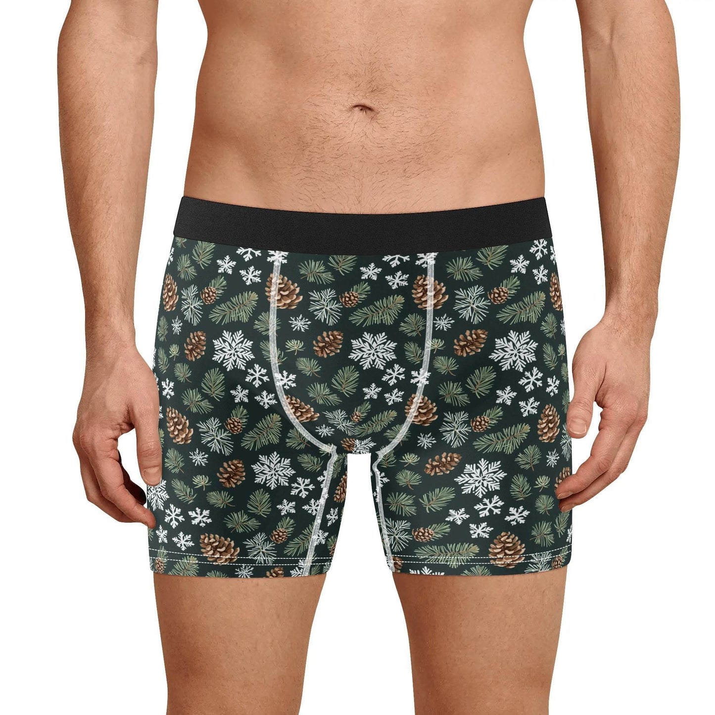 Men's Classic Snowflake Pine Stretch Trunks & Underwear - DeRose Seasonal