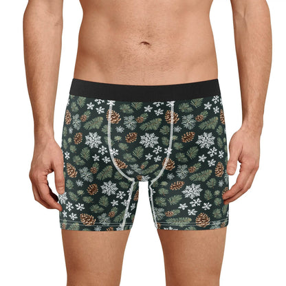 Men's Classic Snowflake Pine Stretch Trunks & Underwear - DeRose Seasonal