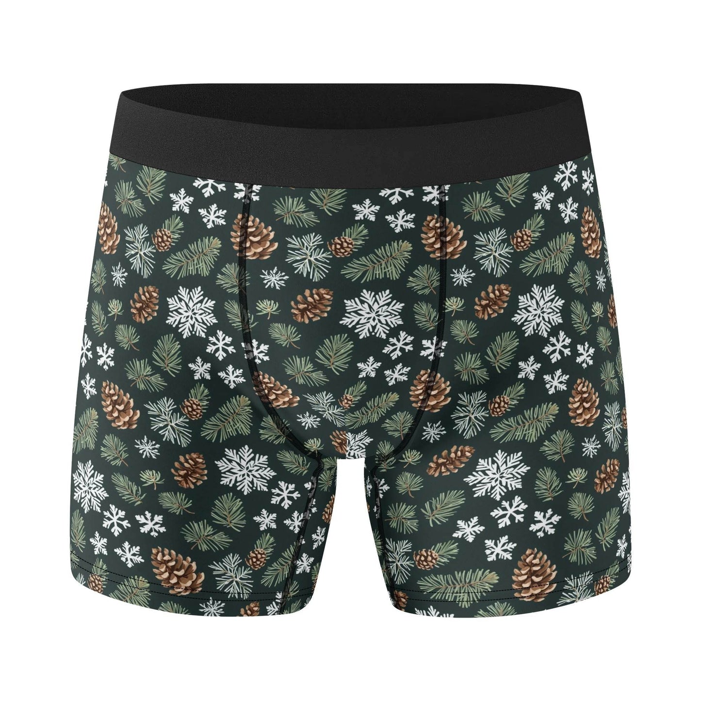 Men's Classic Snowflake Pine Stretch Trunks & Underwear - DeRose Seasonal
