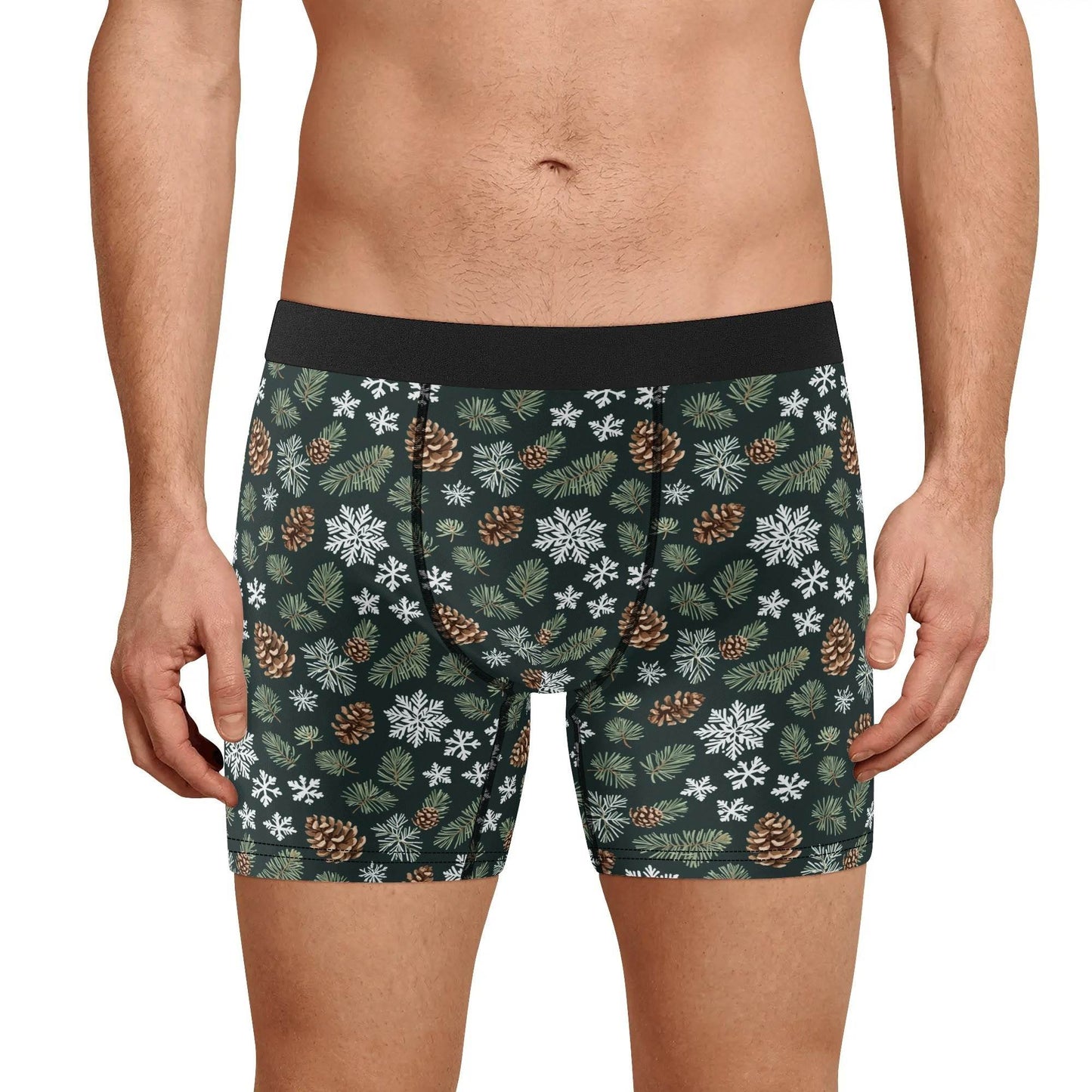 Men's Classic Snowflake Pine Stretch Trunks & Underwear - DeRose Seasonal