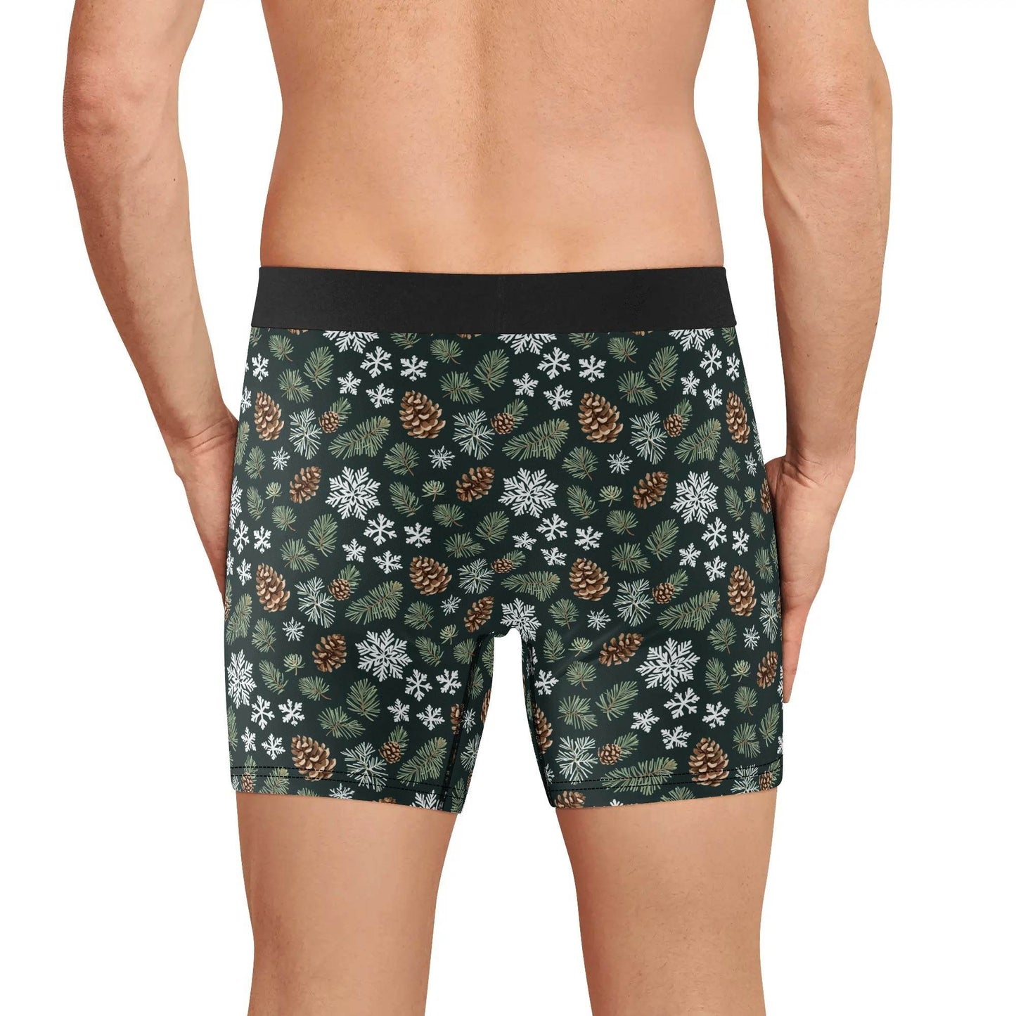 Men's Classic Snowflake Pine Stretch Trunks & Underwear - DeRose Seasonal