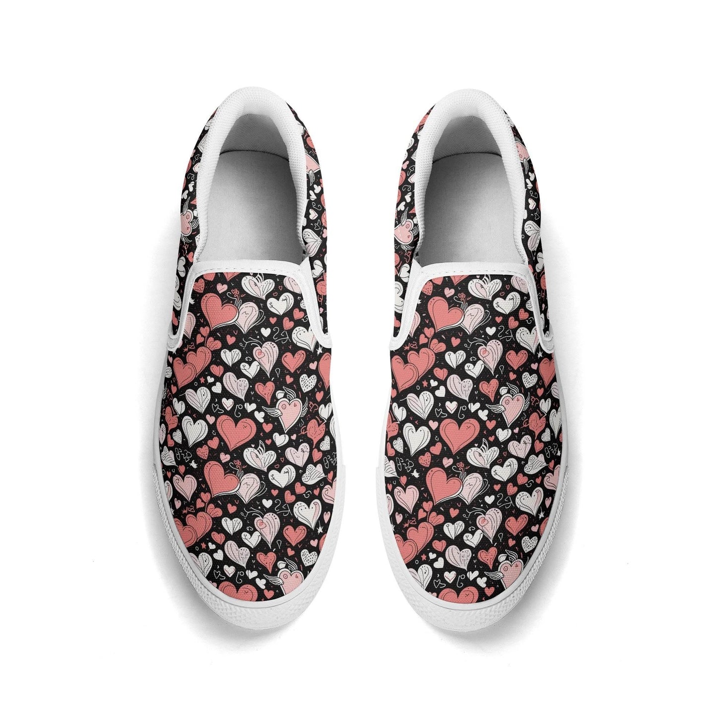 Men's Colorful Hearts Rubber Slip On Shoes - DeRose Seasonal