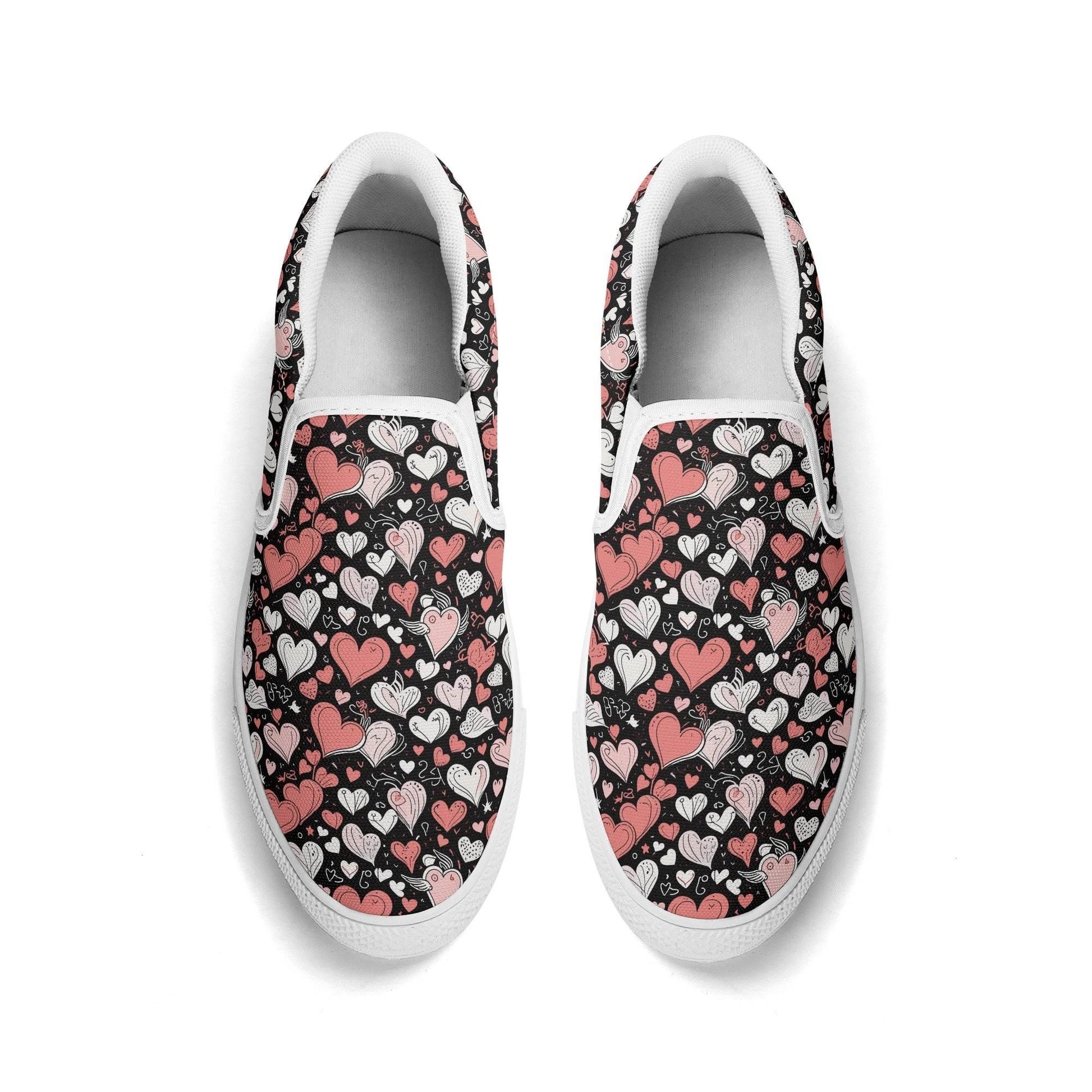 Men's Colorful Hearts Rubber Slip On Shoes - DeRose Seasonal