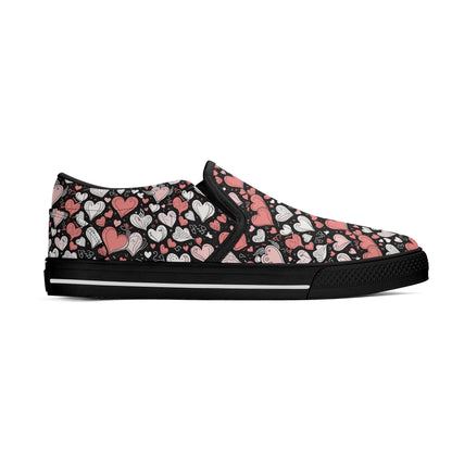 Men's Colorful Hearts Rubber Slip On Shoes - DeRose Seasonal