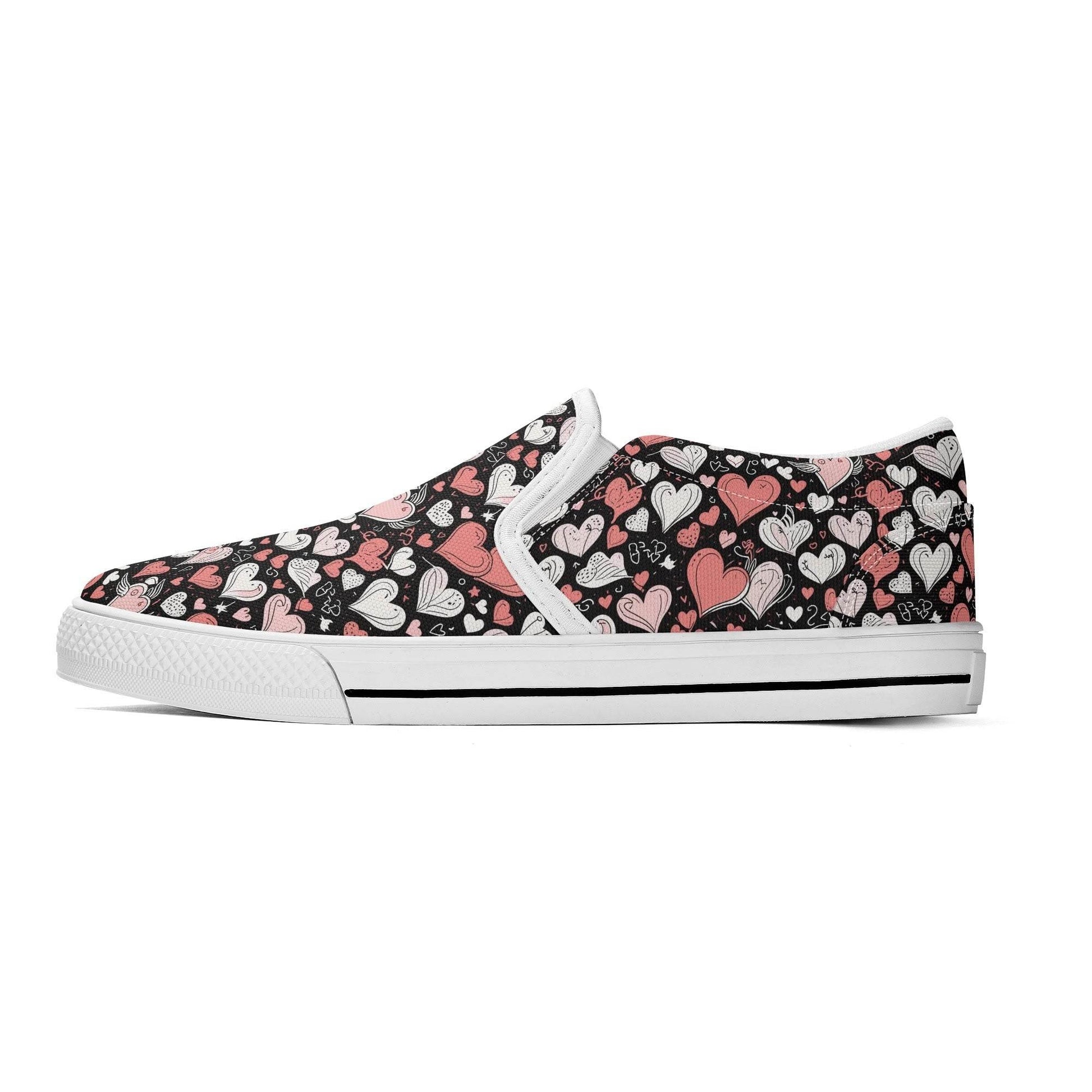 Men's Colorful Hearts Rubber Slip On Shoes - DeRose Seasonal