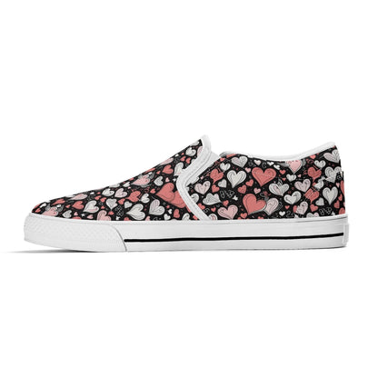 Men's Colorful Hearts Rubber Slip On Shoes - DeRose Seasonal