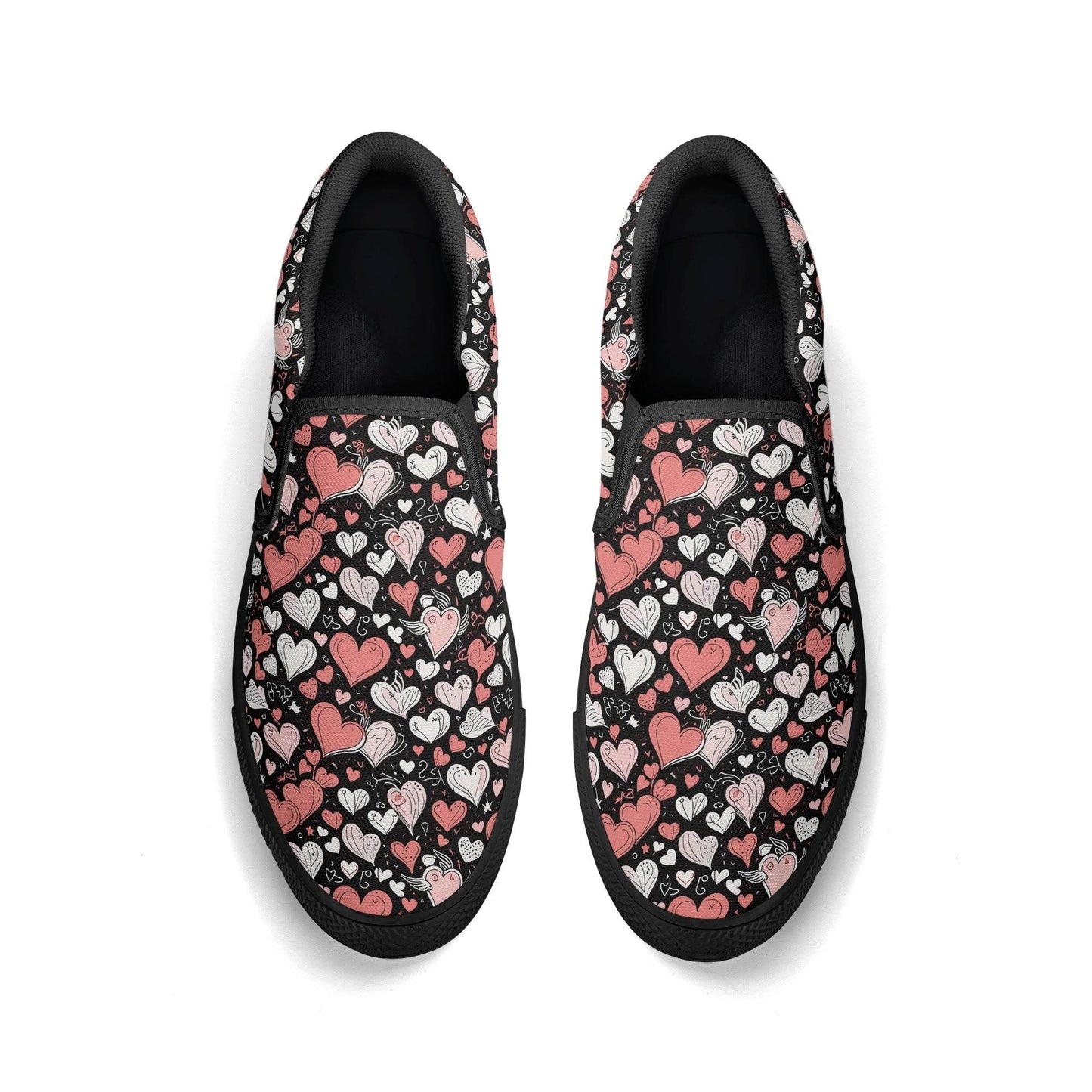 Men's Colorful Hearts Rubber Slip On Shoes - DeRose Seasonal