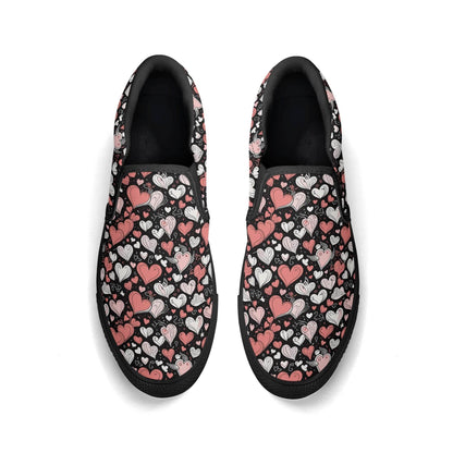 Men's Colorful Hearts Rubber Slip On Shoes - DeRose Seasonal