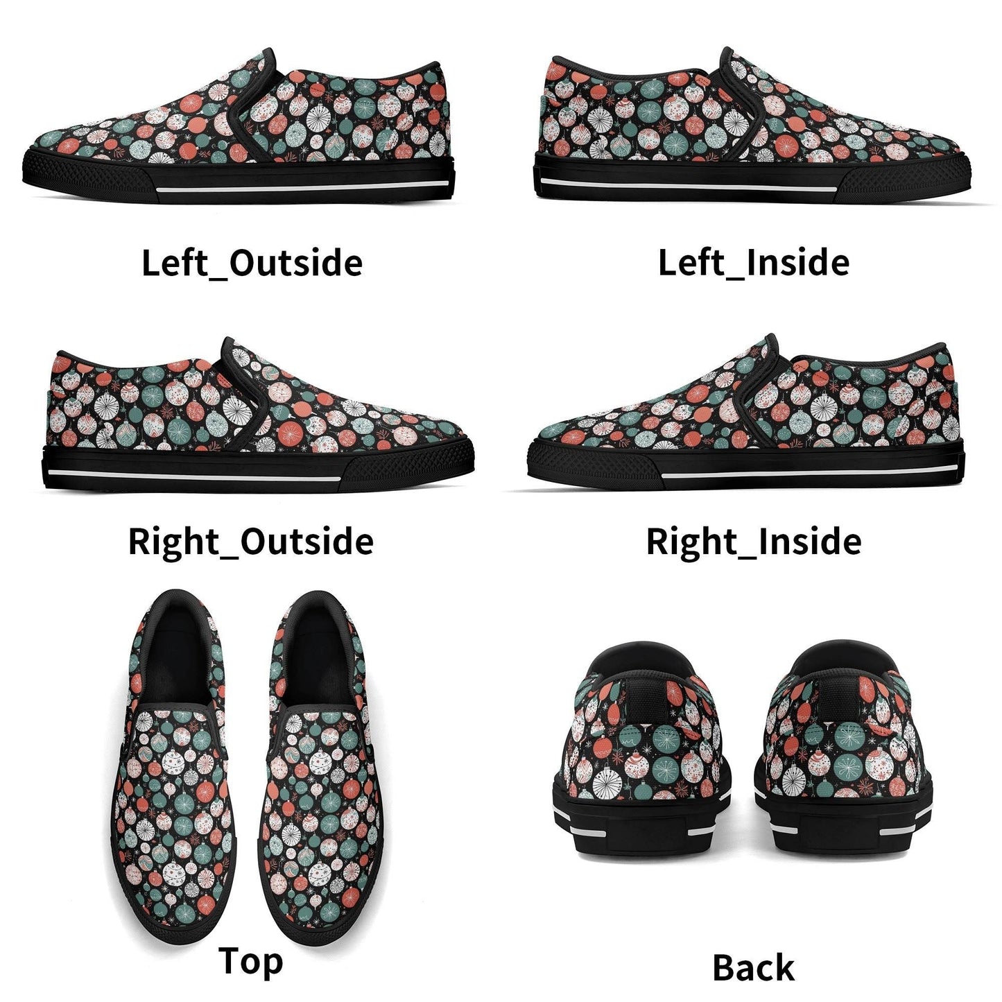 Men's Colorful Ornament Rubber Slip On Shoes - DeRose Seasonal