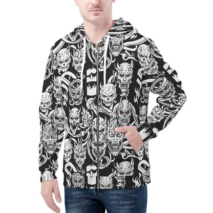 Men's Demons Classic Zip Up Hoodie Warm Jacket - DeRose Seasonal