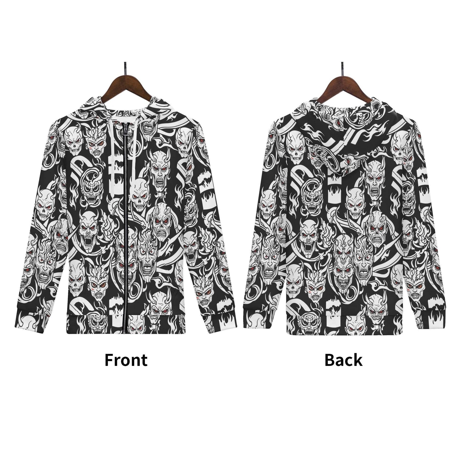 Men's Demons Classic Zip Up Hoodie Warm Jacket - DeRose Seasonal
