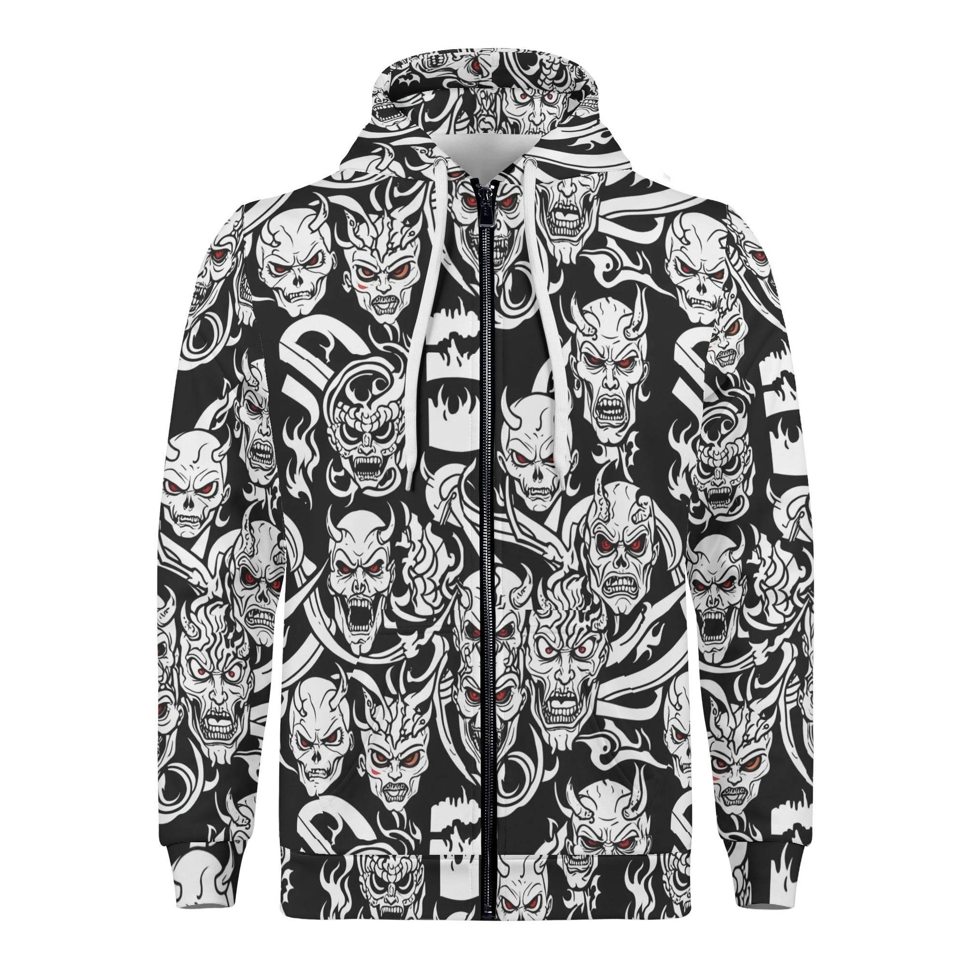 Men's Demons Classic Zip Up Hoodie Warm Jacket - DeRose Seasonal