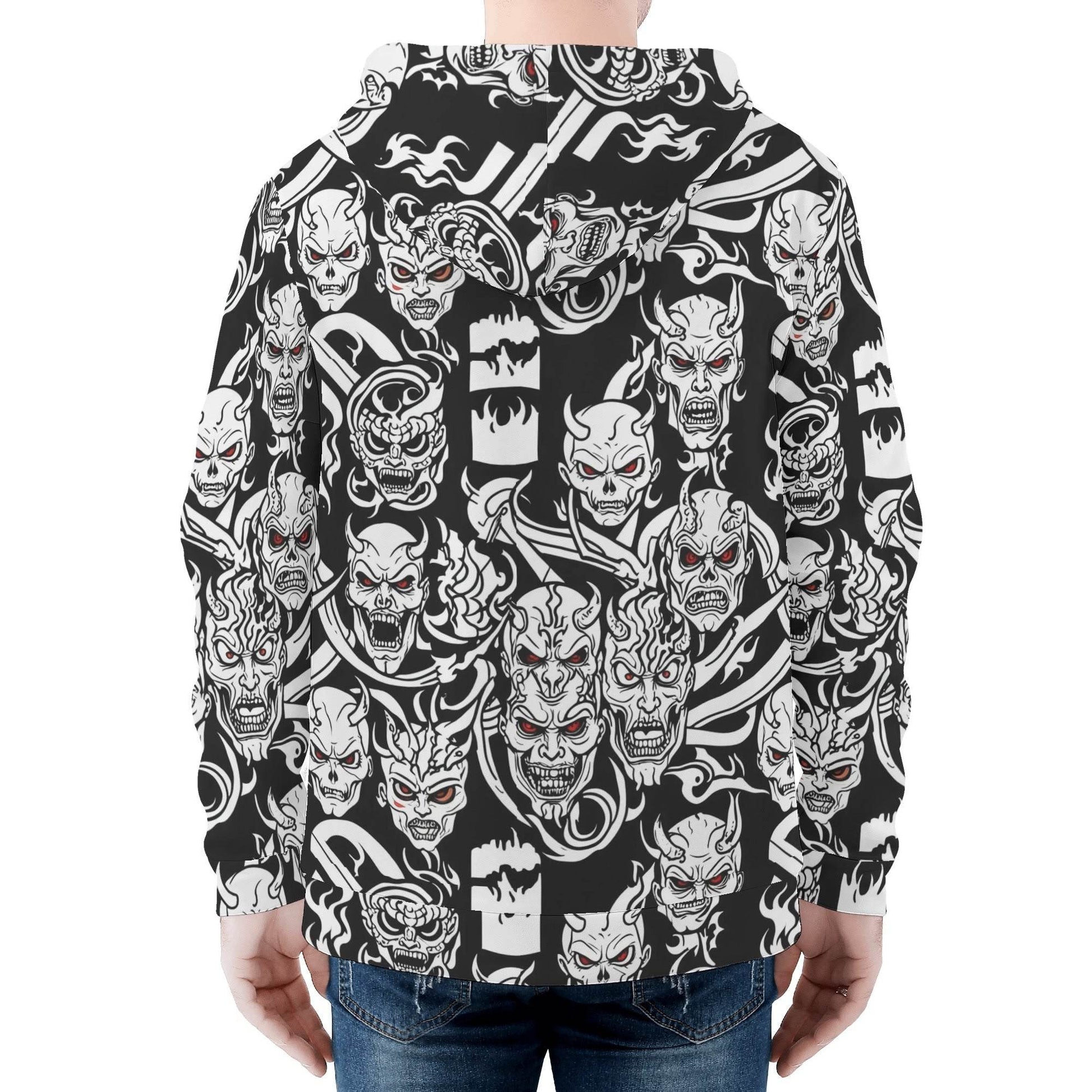 Men's Demons Classic Zip Up Hoodie Warm Jacket - DeRose Seasonal