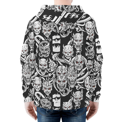Men's Demons Classic Zip Up Hoodie Warm Jacket - DeRose Seasonal