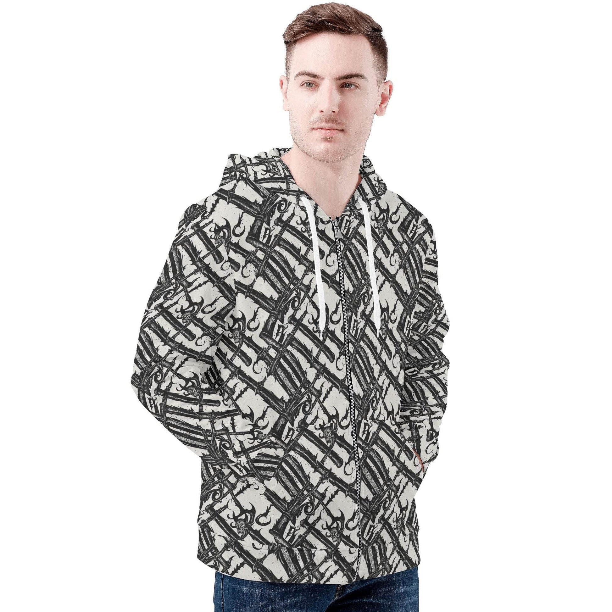 Men's Devil Veins Classic Zip Up Hoodie Warm Jacket - DeRose Seasonal