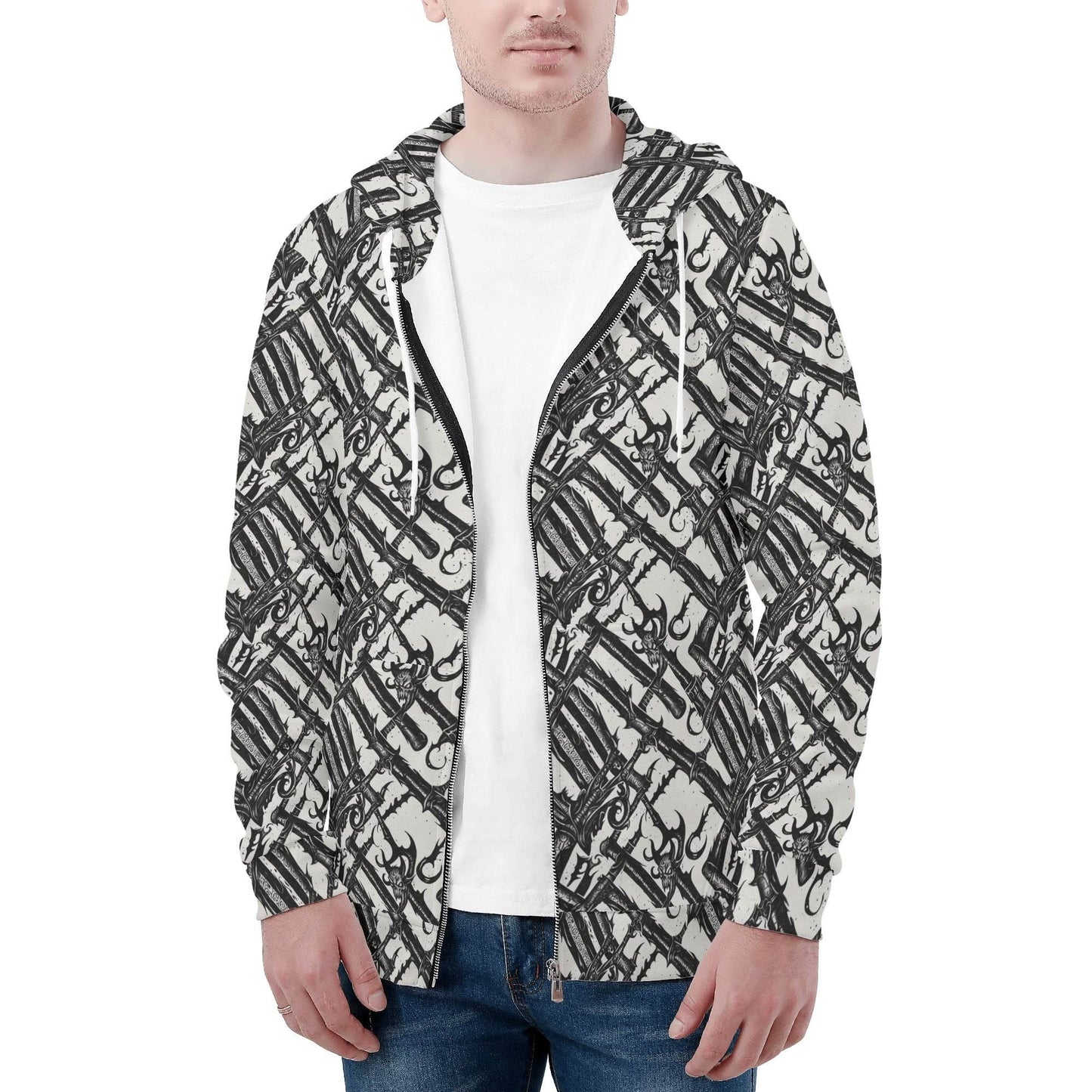 Men's Devil Veins Classic Zip Up Hoodie Warm Jacket - DeRose Seasonal