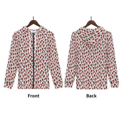 Mens Floral Fire Classic Zip Up Hoodie Warm Jacket - DeRose Seasonal