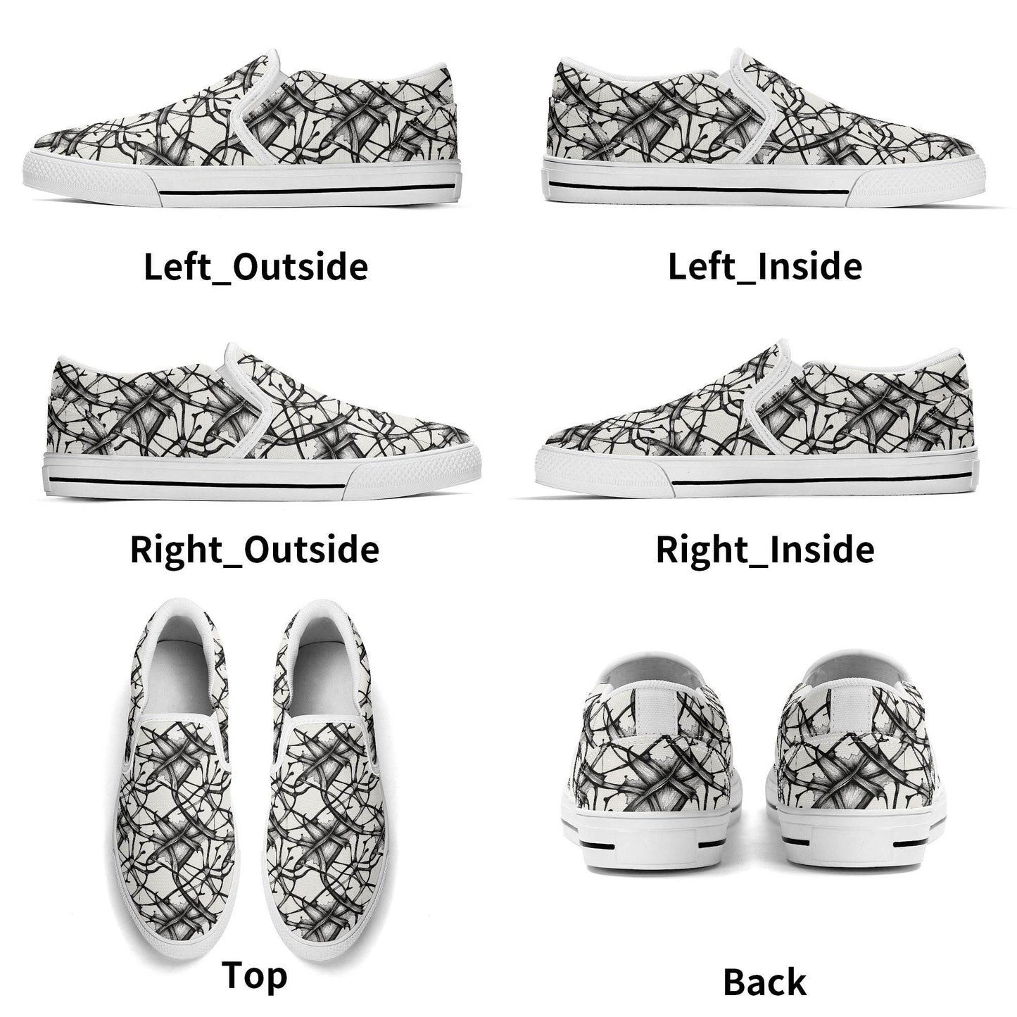 Men's Floral Ink Rubber Slip On Shoes - DeRose Seasonal