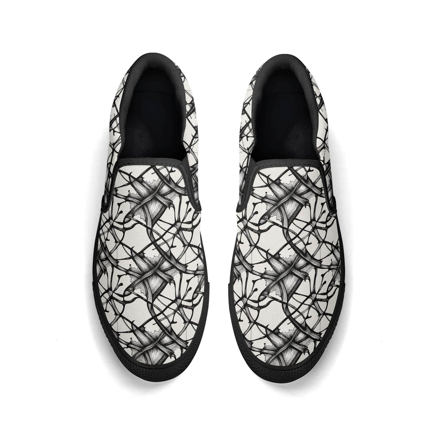 Men's Floral Ink Rubber Slip On Shoes - DeRose Seasonal