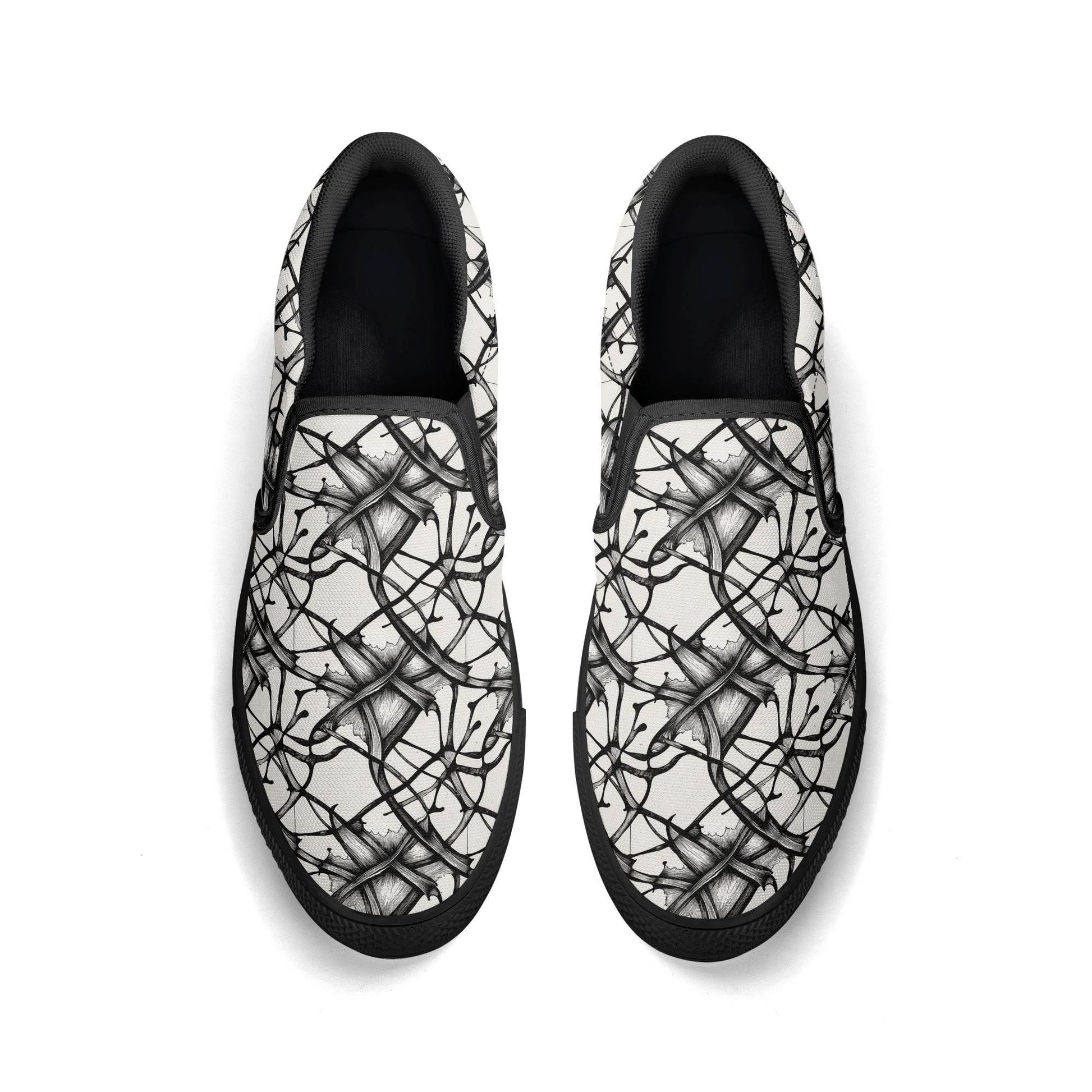 Men's Floral Ink Rubber Slip On Shoes - DeRose Seasonal