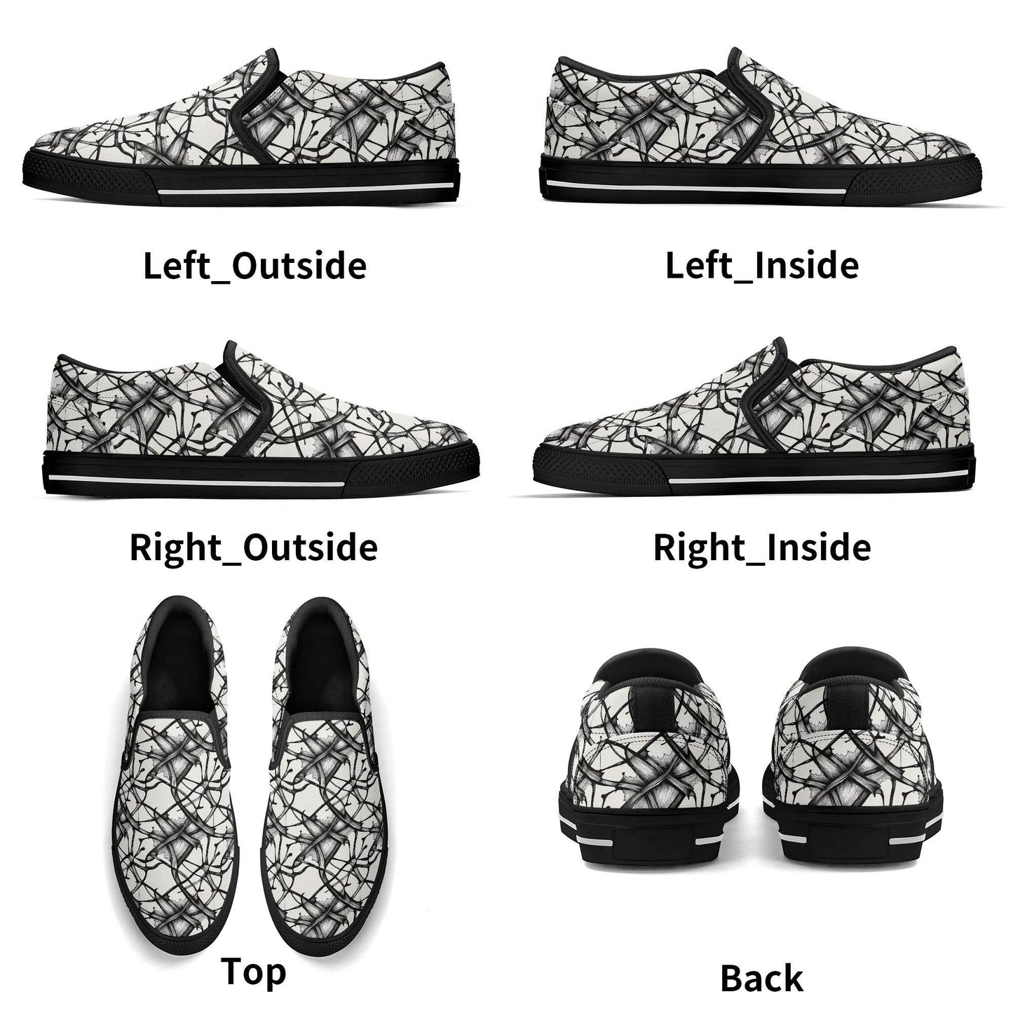 Men's Floral Ink Rubber Slip On Shoes - DeRose Seasonal