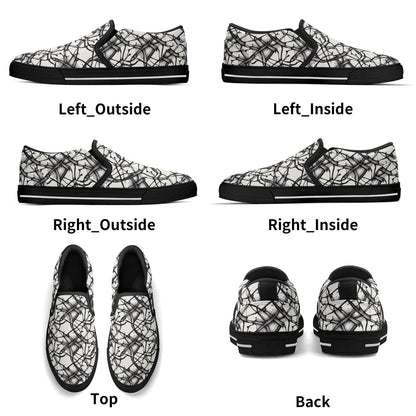 Men's Floral Ink Rubber Slip On Shoes - DeRose Seasonal