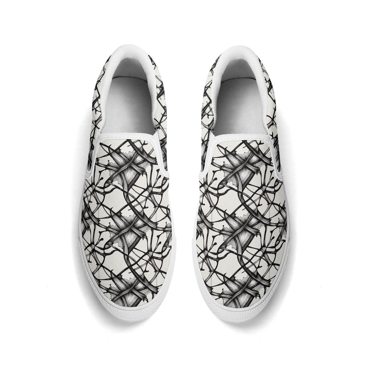 Men's Floral Ink Rubber Slip On Shoes - DeRose Seasonal
