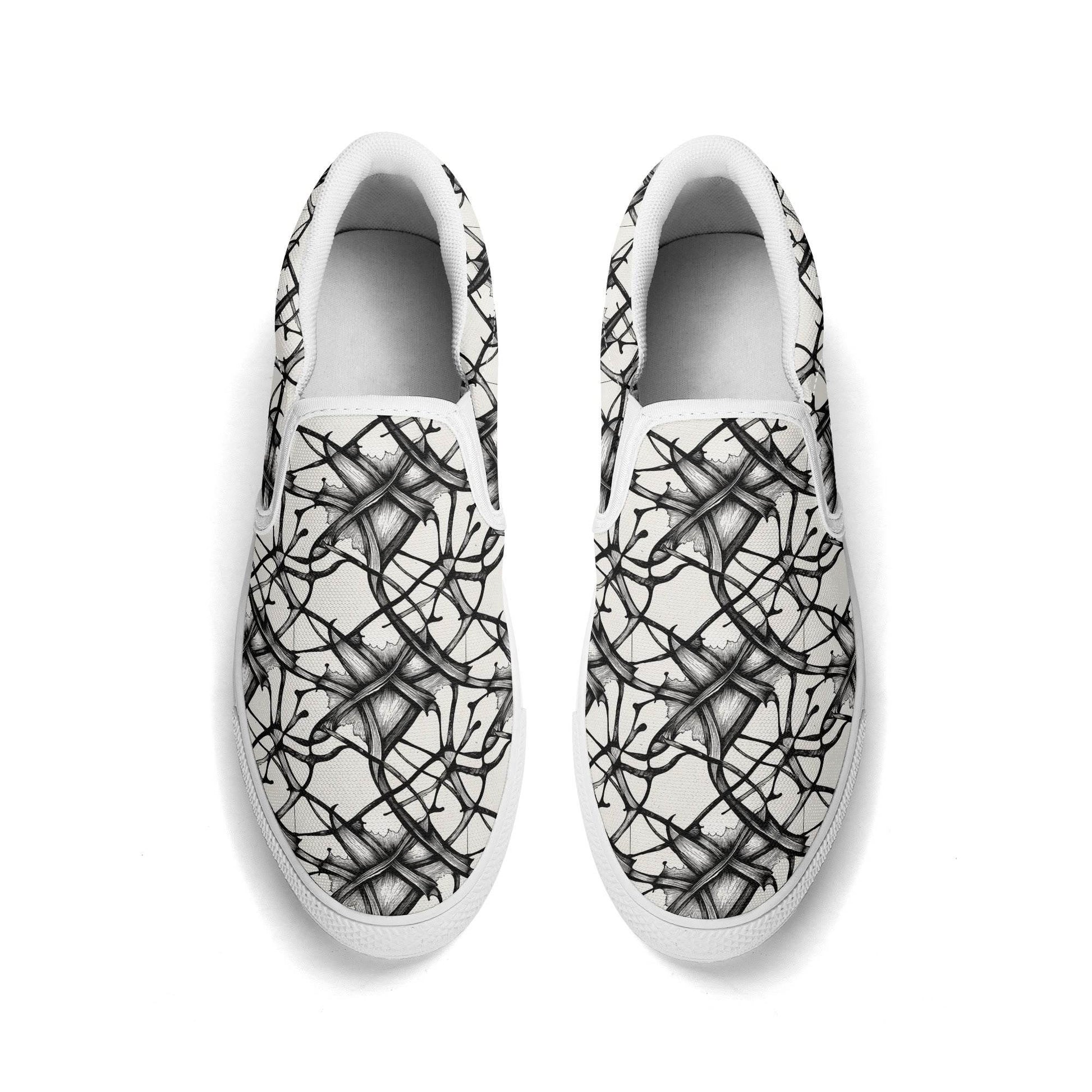 Men's Floral Ink Rubber Slip On Shoes - DeRose Seasonal