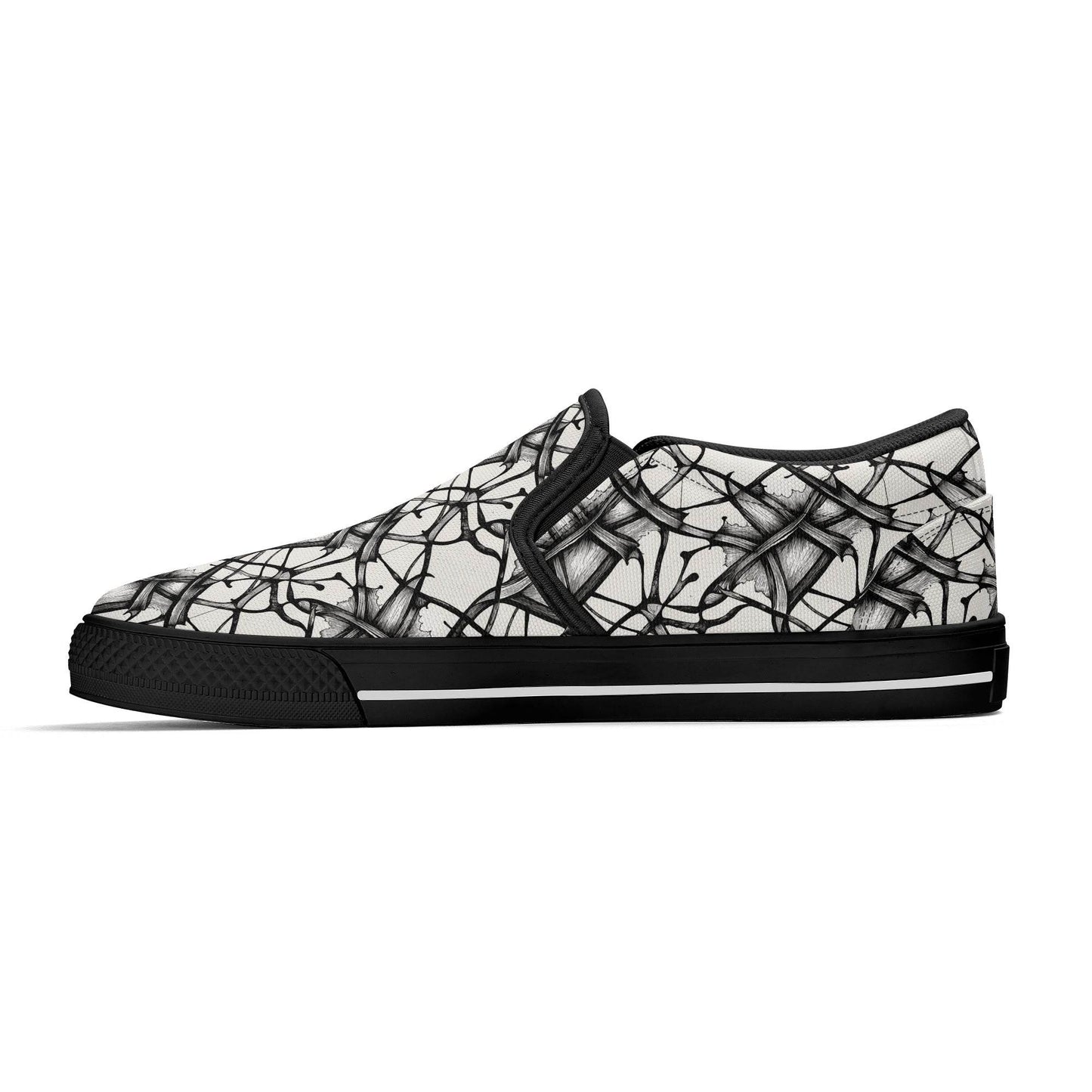Men's Floral Ink Rubber Slip On Shoes - DeRose Seasonal