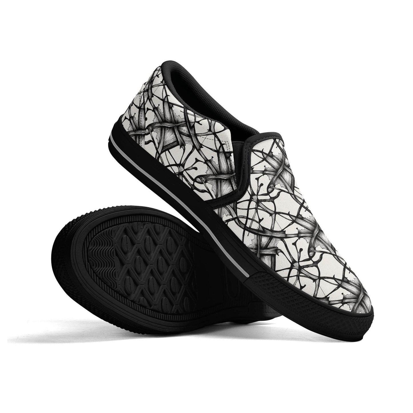 Men's Floral Ink Rubber Slip On Shoes - DeRose Seasonal