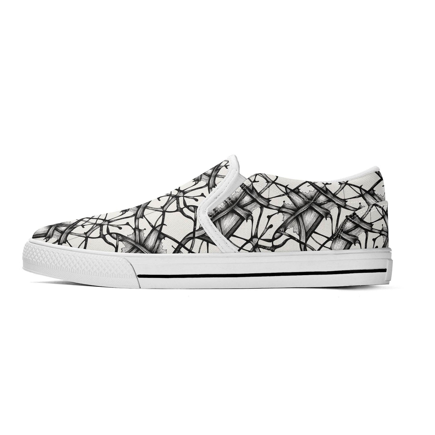 Men's Floral Ink Rubber Slip On Shoes - DeRose Seasonal