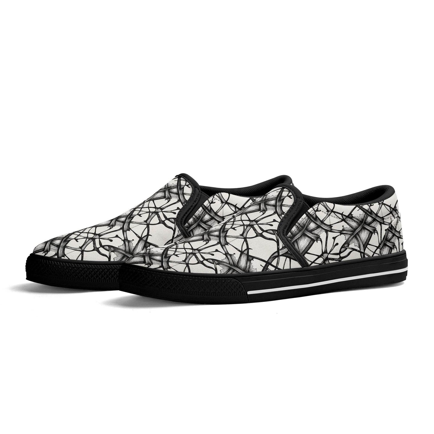 Men's Floral Ink Rubber Slip On Shoes - DeRose Seasonal