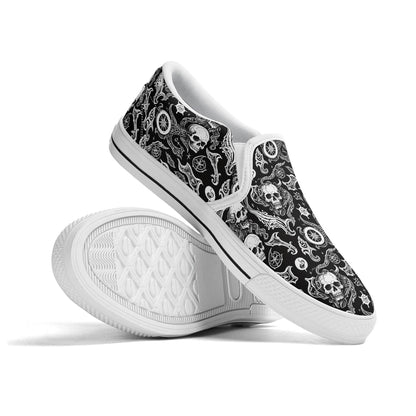 Men's Flying Skulls Rubber Slip On Shoes - DeRose Seasonal