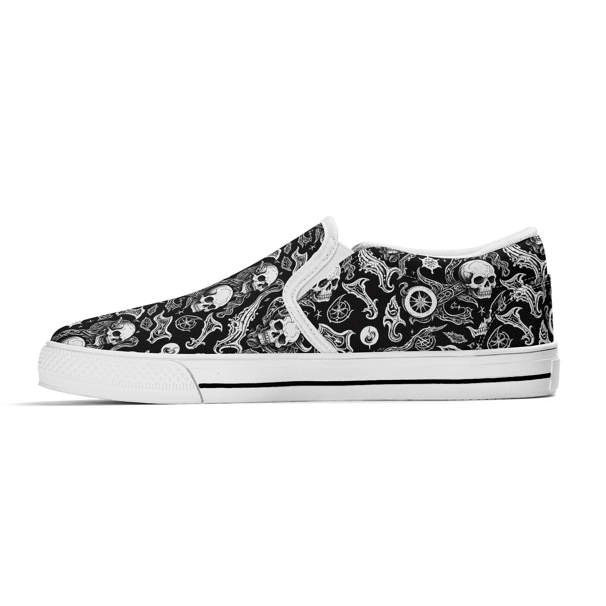 Men's Flying Skulls Rubber Slip On Shoes - DeRose Seasonal