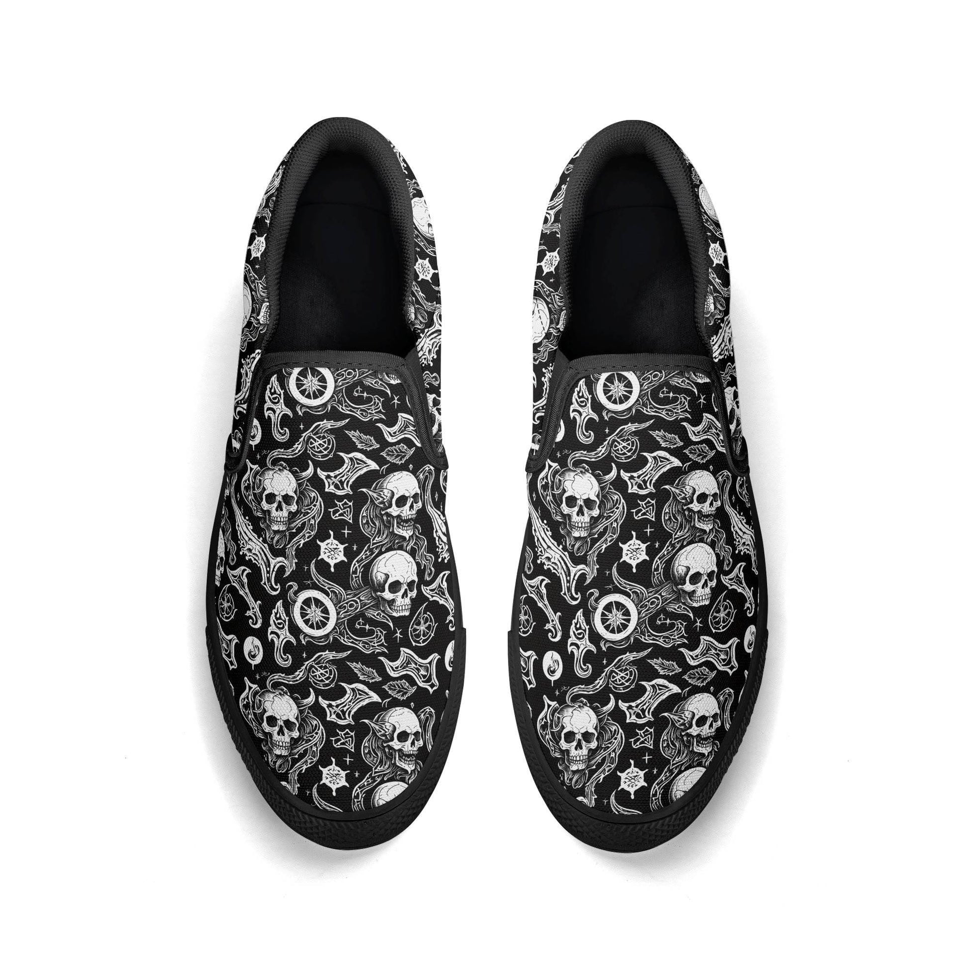 Men's Flying Skulls Rubber Slip On Shoes - DeRose Seasonal