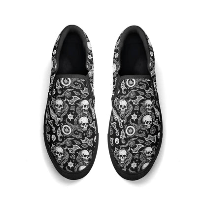 Men's Flying Skulls Rubber Slip On Shoes - DeRose Seasonal