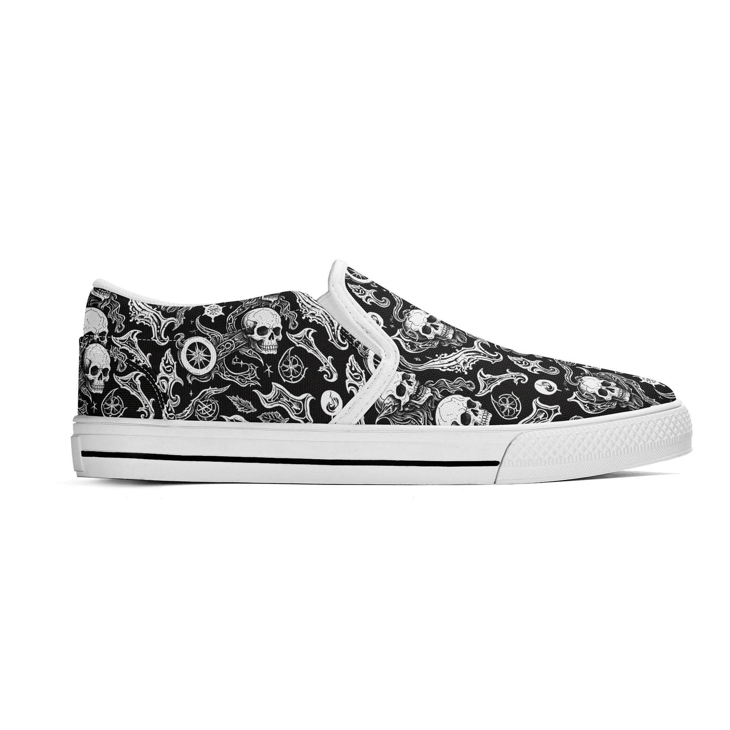 Men's Flying Skulls Rubber Slip On Shoes - DeRose Seasonal
