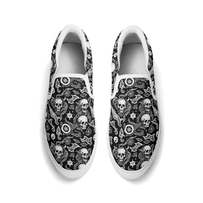Men's Flying Skulls Rubber Slip On Shoes - DeRose Seasonal