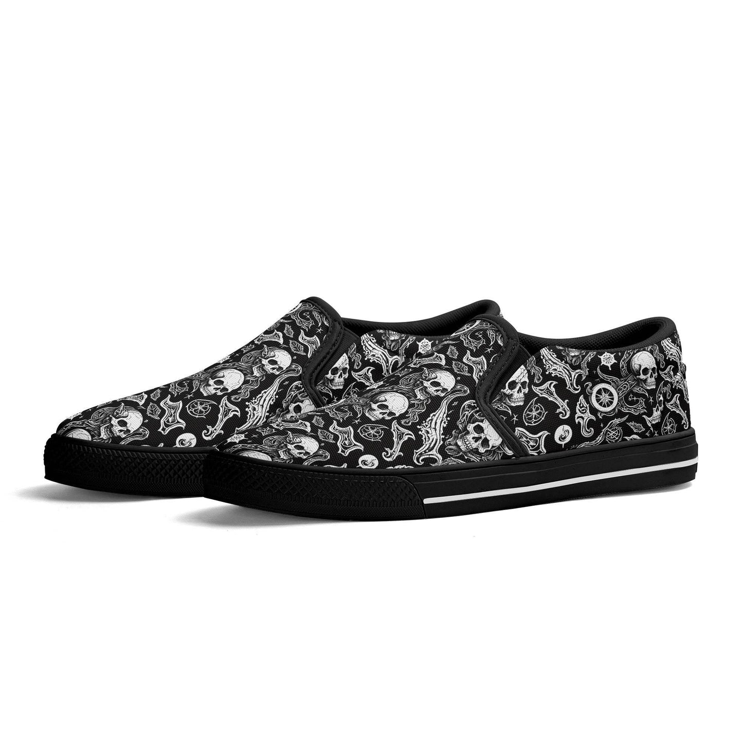 Men's Flying Skulls Rubber Slip On Shoes - DeRose Seasonal