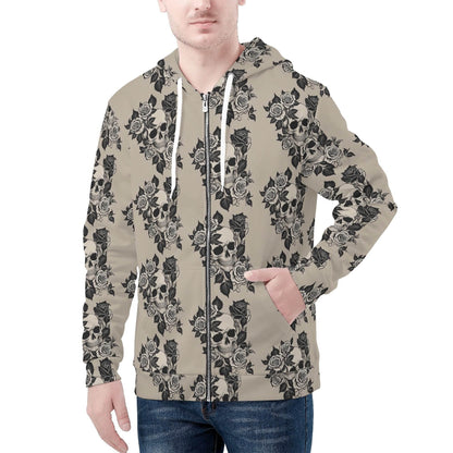 Men's Gothic Tan Classic Zip Up Hoodie Warm Jacket - DeRose Seasonal