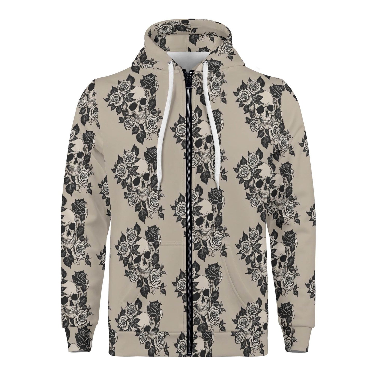 Men's Gothic Tan Classic Zip Up Hoodie Warm Jacket - DeRose Seasonal