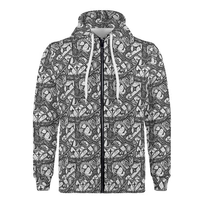 Men's Hidden Cross Classic Zip Up Hoodie Warm Jacket - DeRose Seasonal