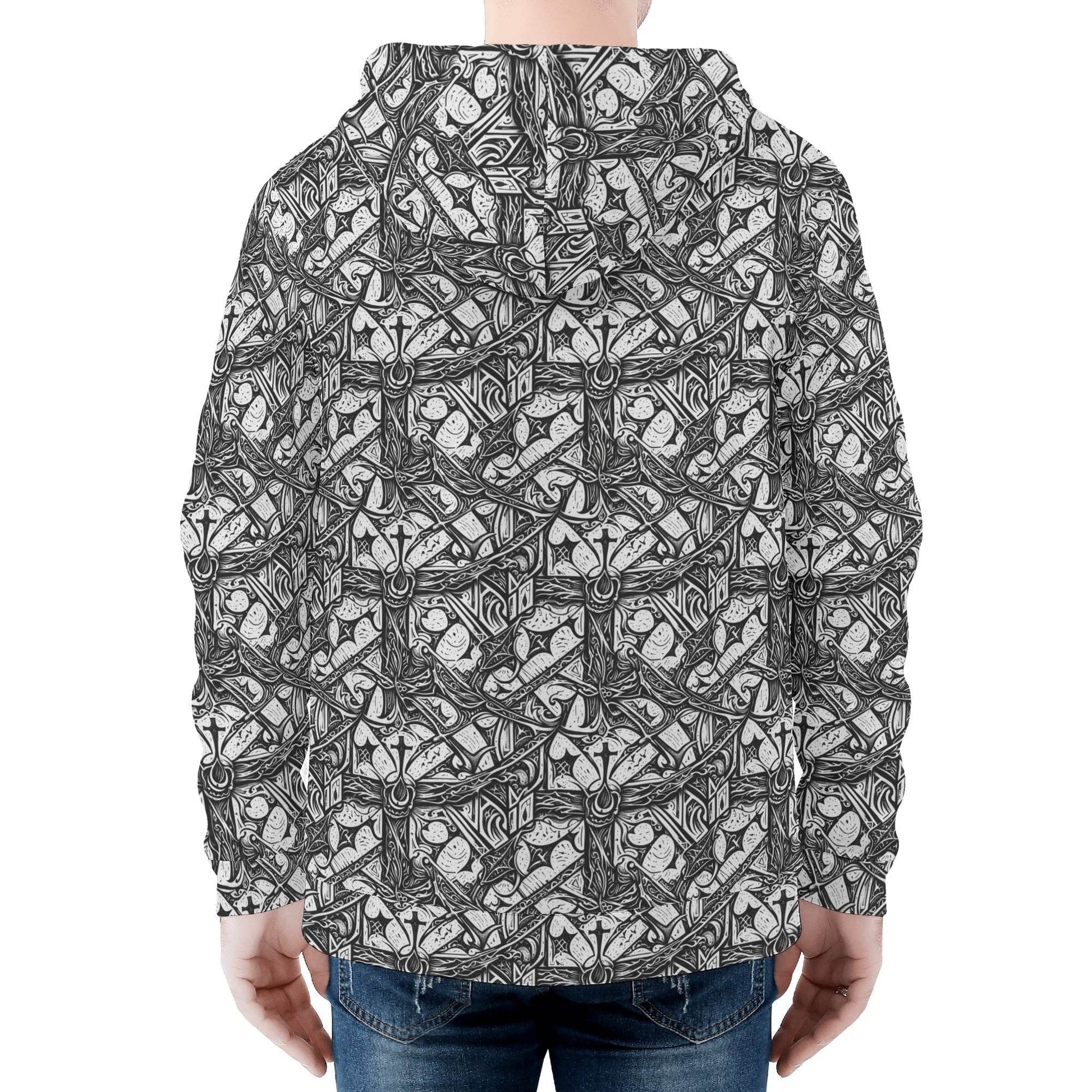 Men's Hidden Cross Classic Zip Up Hoodie Warm Jacket - DeRose Seasonal