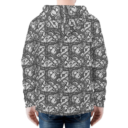 Men's Hidden Cross Classic Zip Up Hoodie Warm Jacket - DeRose Seasonal