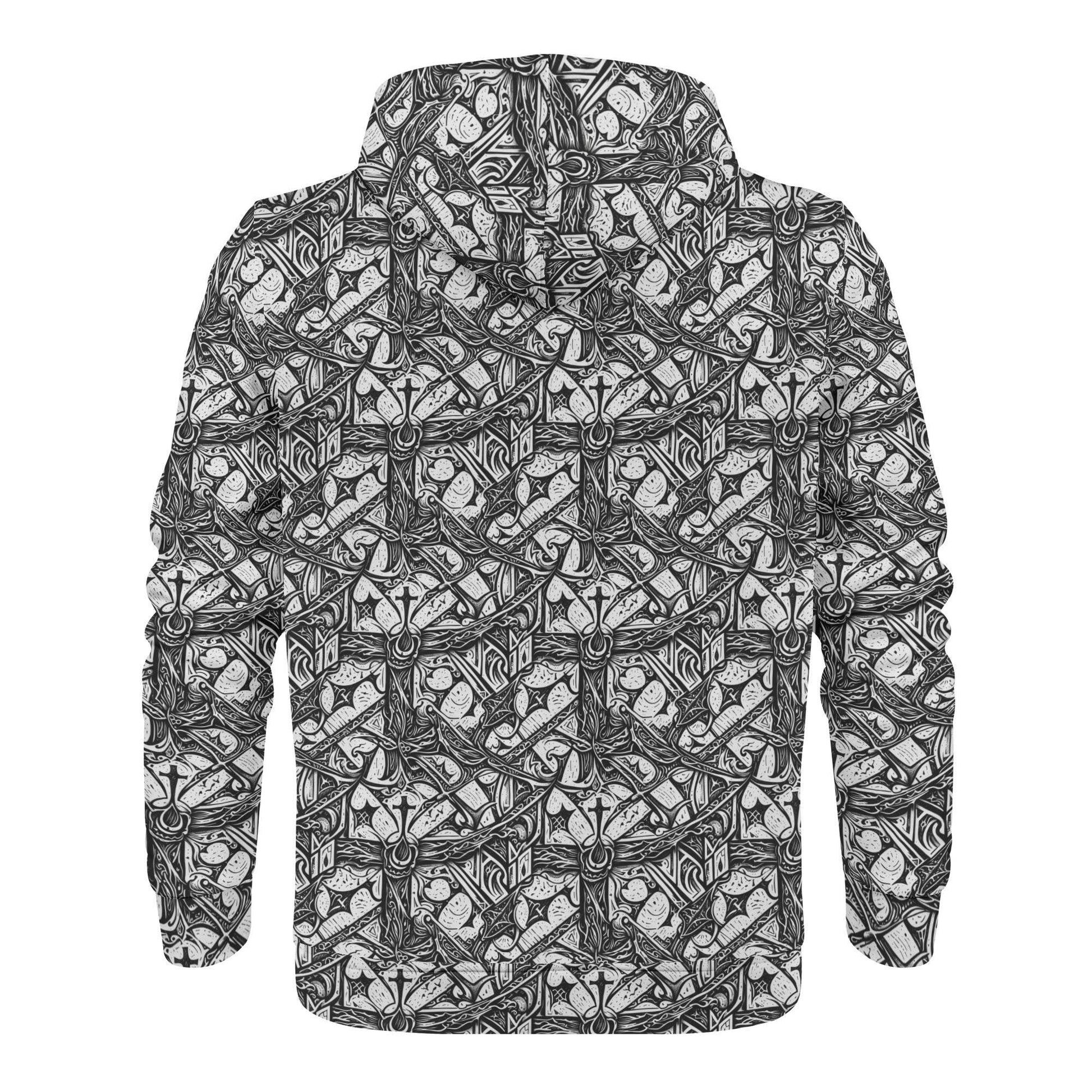 Men's Hidden Cross Classic Zip Up Hoodie Warm Jacket - DeRose Seasonal